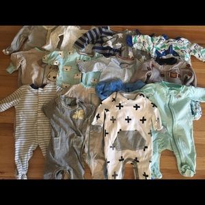 SLEEP N PLAY & ONESIES 0-3 3 MO BABY BOYS CARTERS